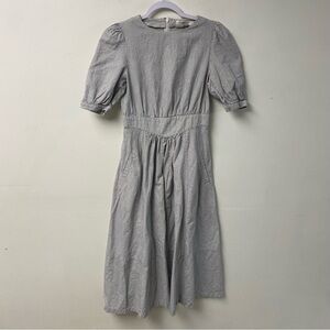Moussy Pinstripe Midi Dress With Waist Corset Detail Size‎ 1 (Small)